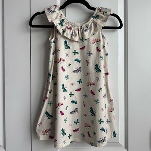 Hanna Andersson Butterfly Ruffle Dress Sz 120 / 6